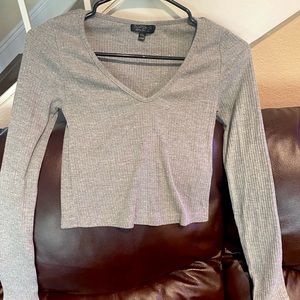 Cropped, long sleeve Topshop top